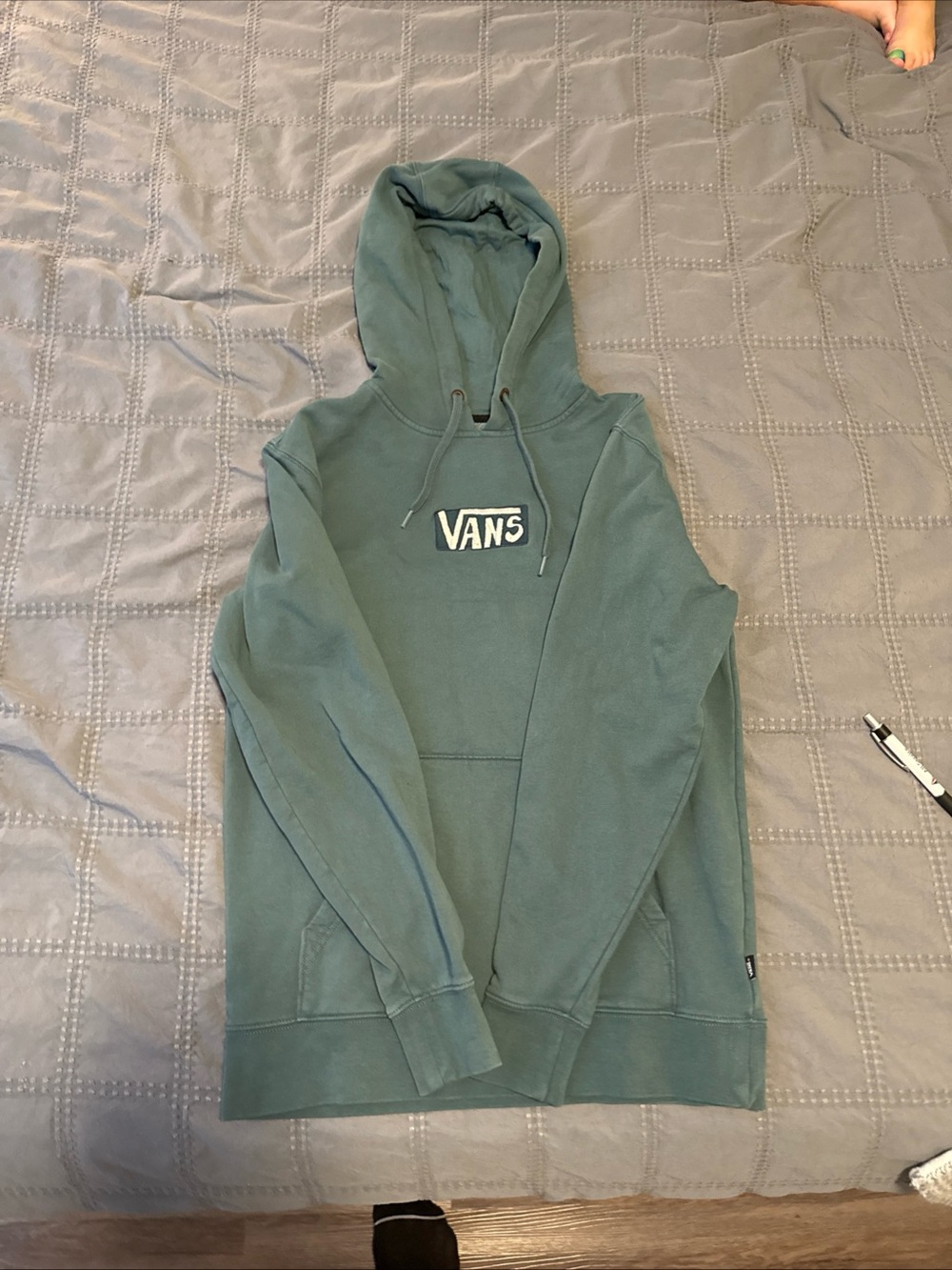 Vans Teal Green Hooded Sweatshirt with Logo